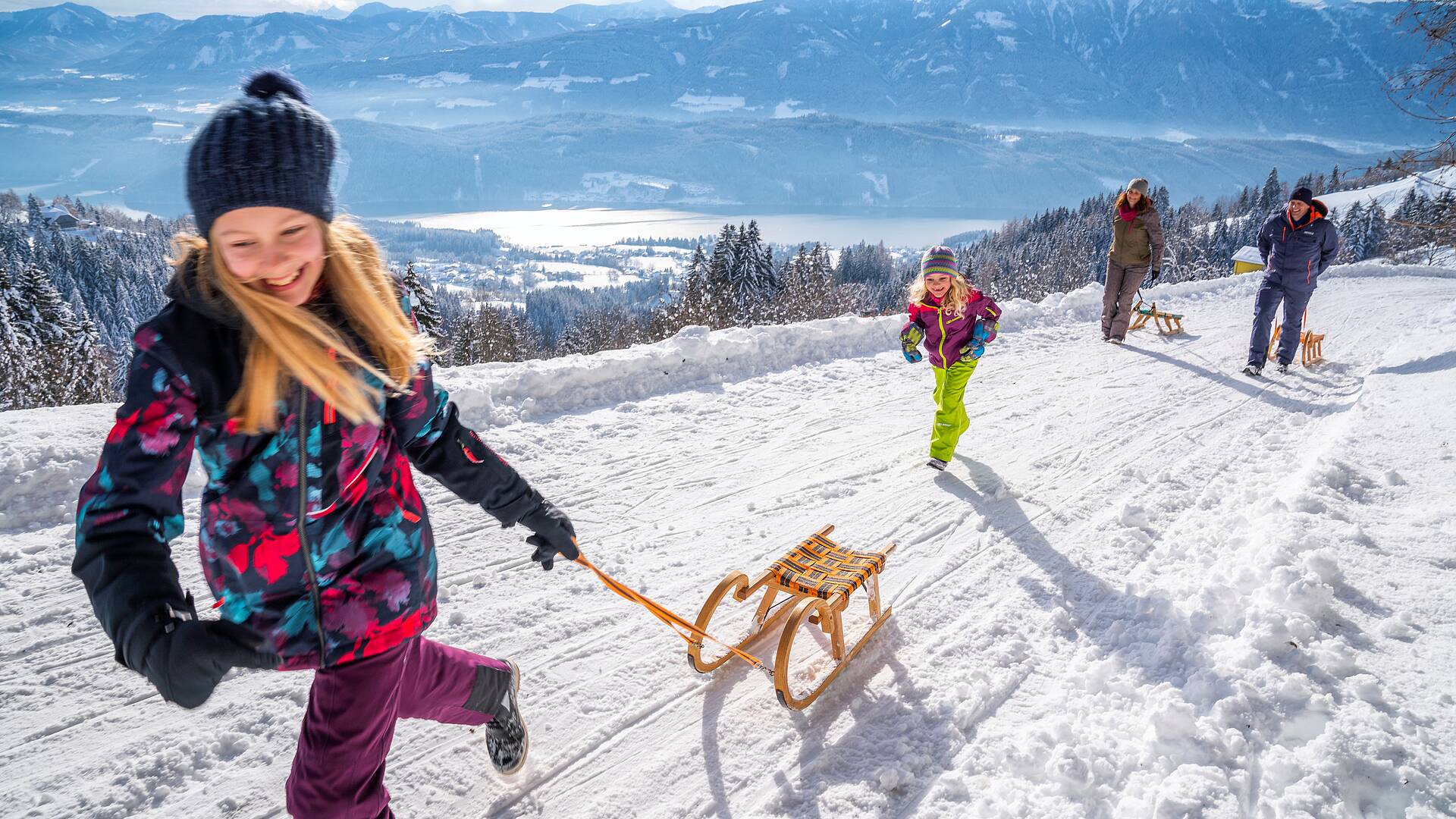 Rodeln über dem Millstätter See© Gert Perauer_MBN Tourismus